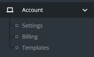 Account Templates menu in Keysender