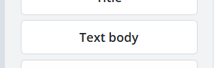 Text body option in the editor sidebar