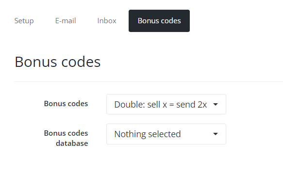 Configured bonus code settings with Save Changes in Keysender