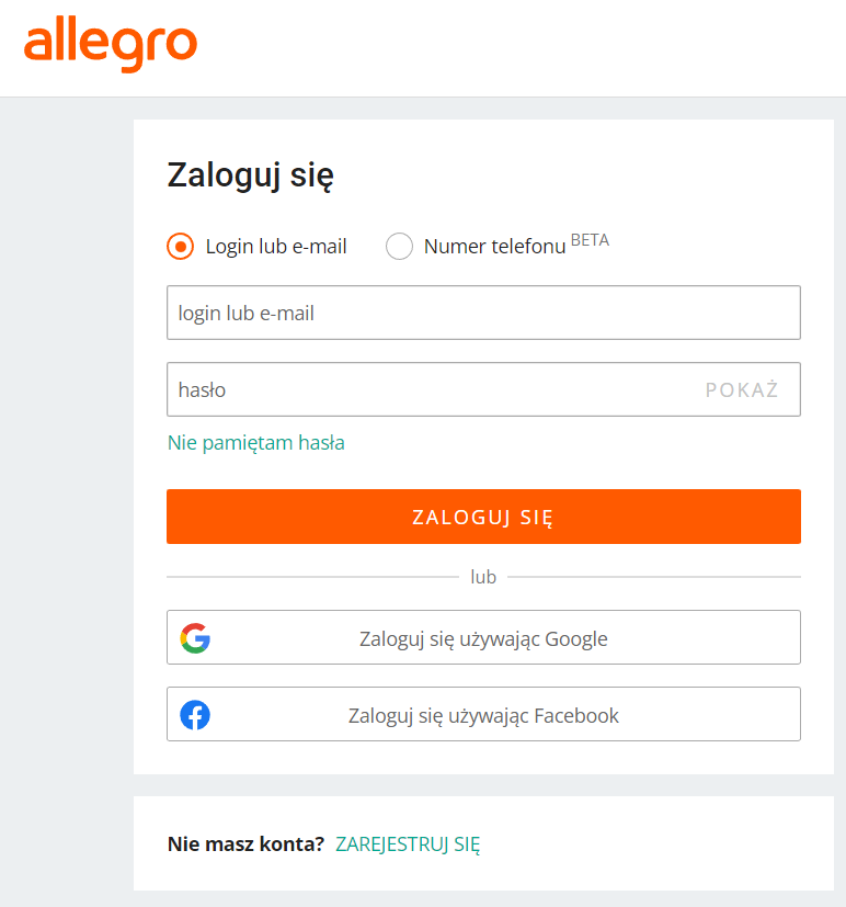 Allegro authorization page granting Keysender access