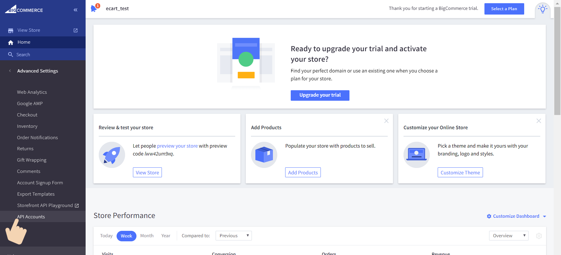 Creating a V2/V3 API token in BigCommerce API Accounts