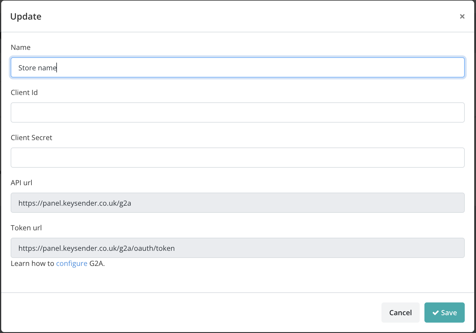 Adding the G2A integration in Keysender
