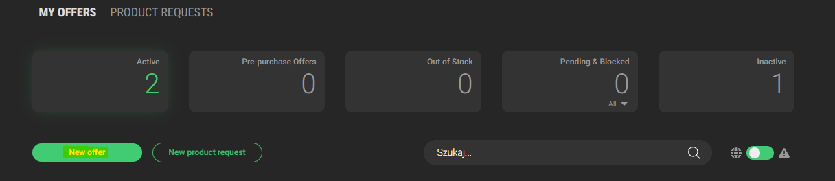 A Kinguin offer showing a declared stock number