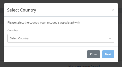 Selecting the Mercado Libre account country in Keysender