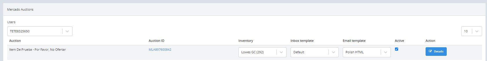Mapping Mercado Libre products to inventory databases and templates in Keysender