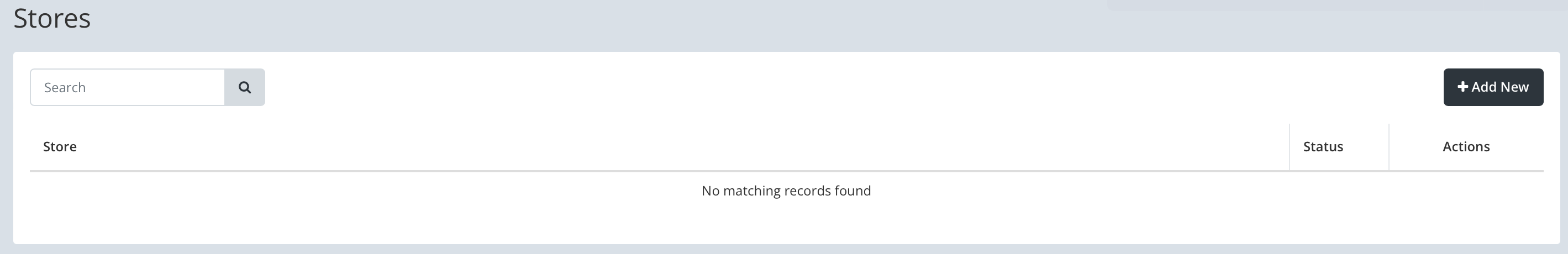 Stores list for the Shopify integration in Keysender